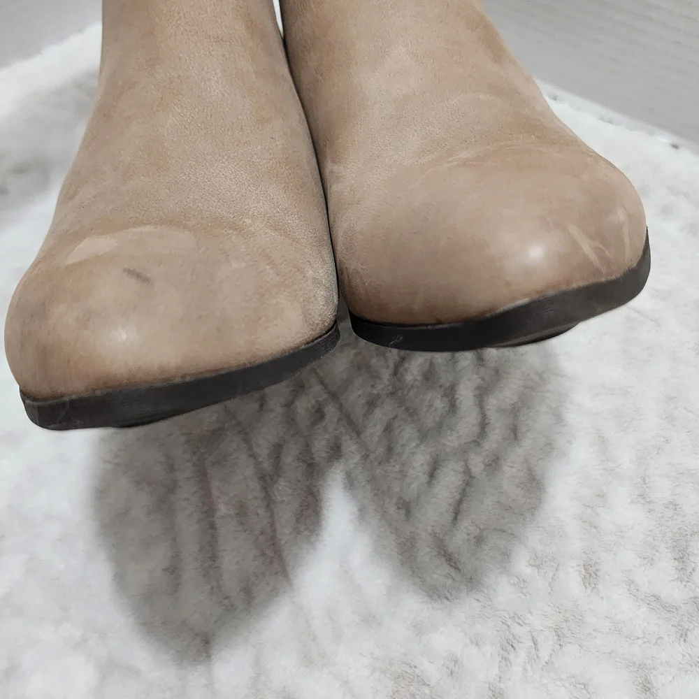 Frye Sandra Chelsea Nubuck Leather Ankle Stitched Block Heel Western Boot Sz 9